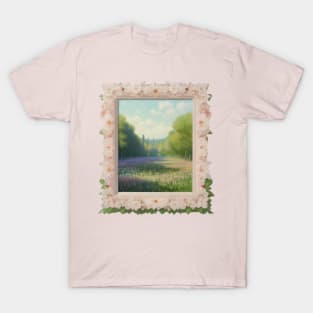 Monet Inspired - Floral Picture Frame Displaying a Flowery Field T-Shirt